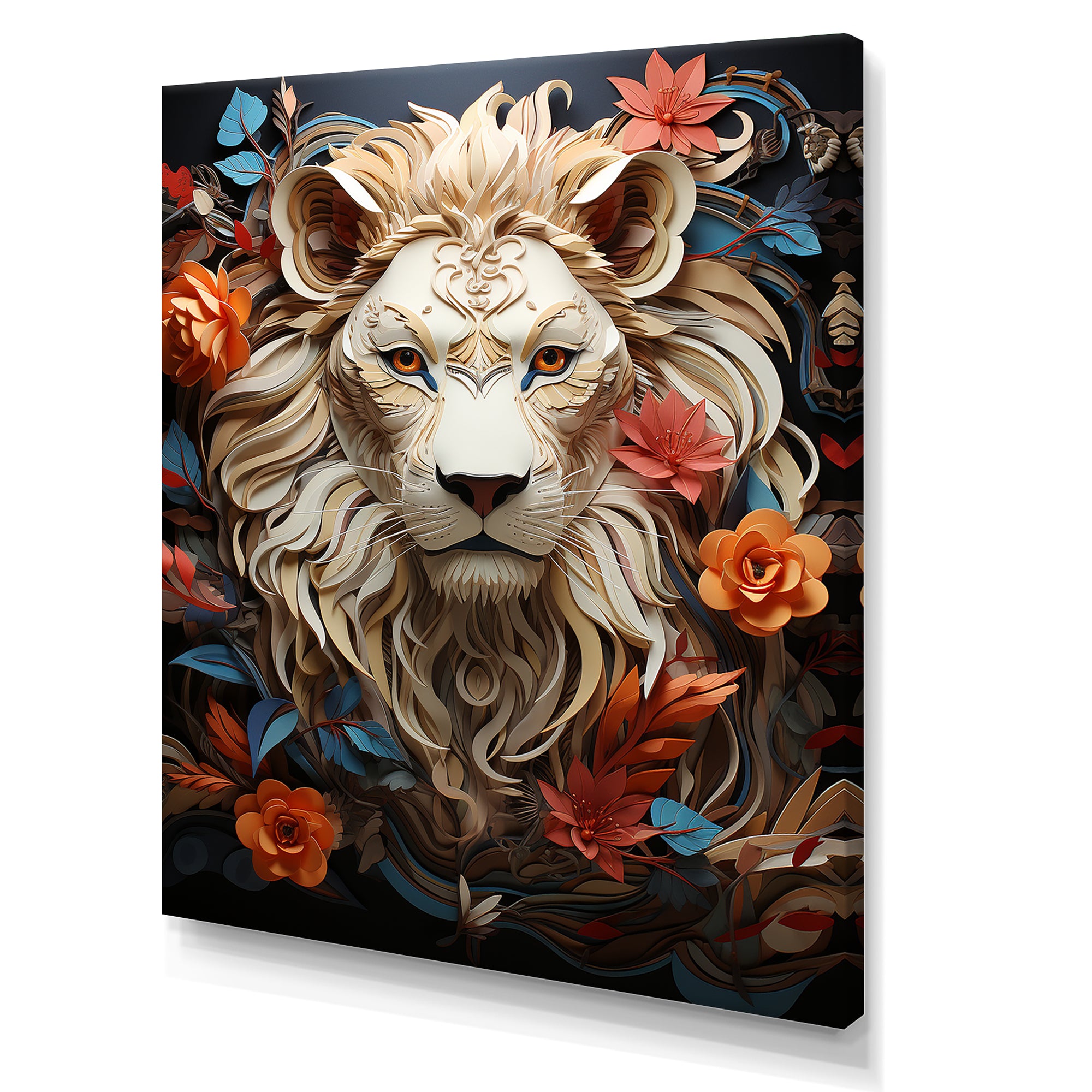 Lions Realm Dominant Blooming Presence - Lion Wall Art Prints