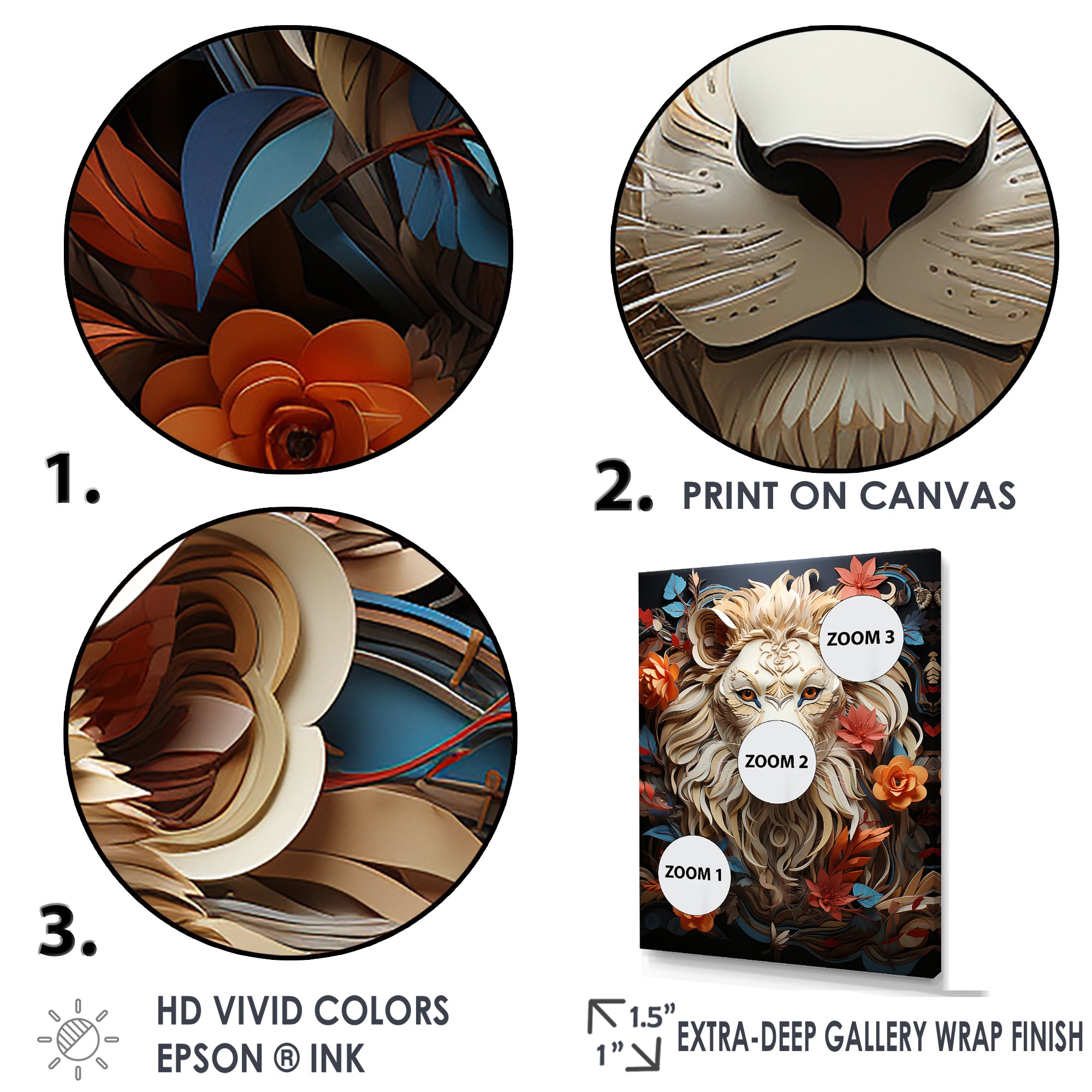 Lions Realm Dominant Blooming Presence - Lion Wall Art Prints