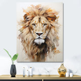 Powerful Lion S Stare Portrait - Beige Lion Wall Art