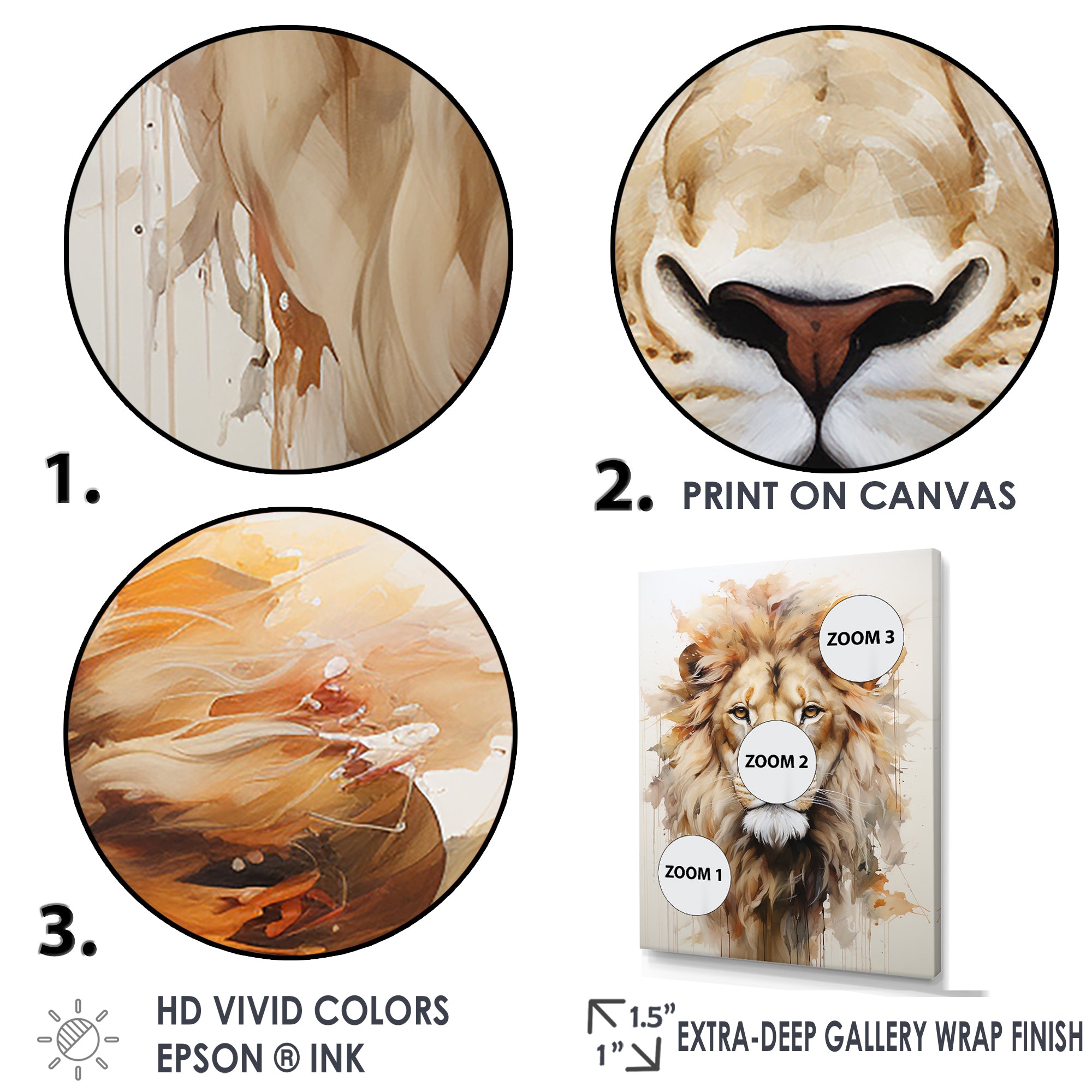 Powerful Lion S Stare Portrait - Beige Lion Wall Art