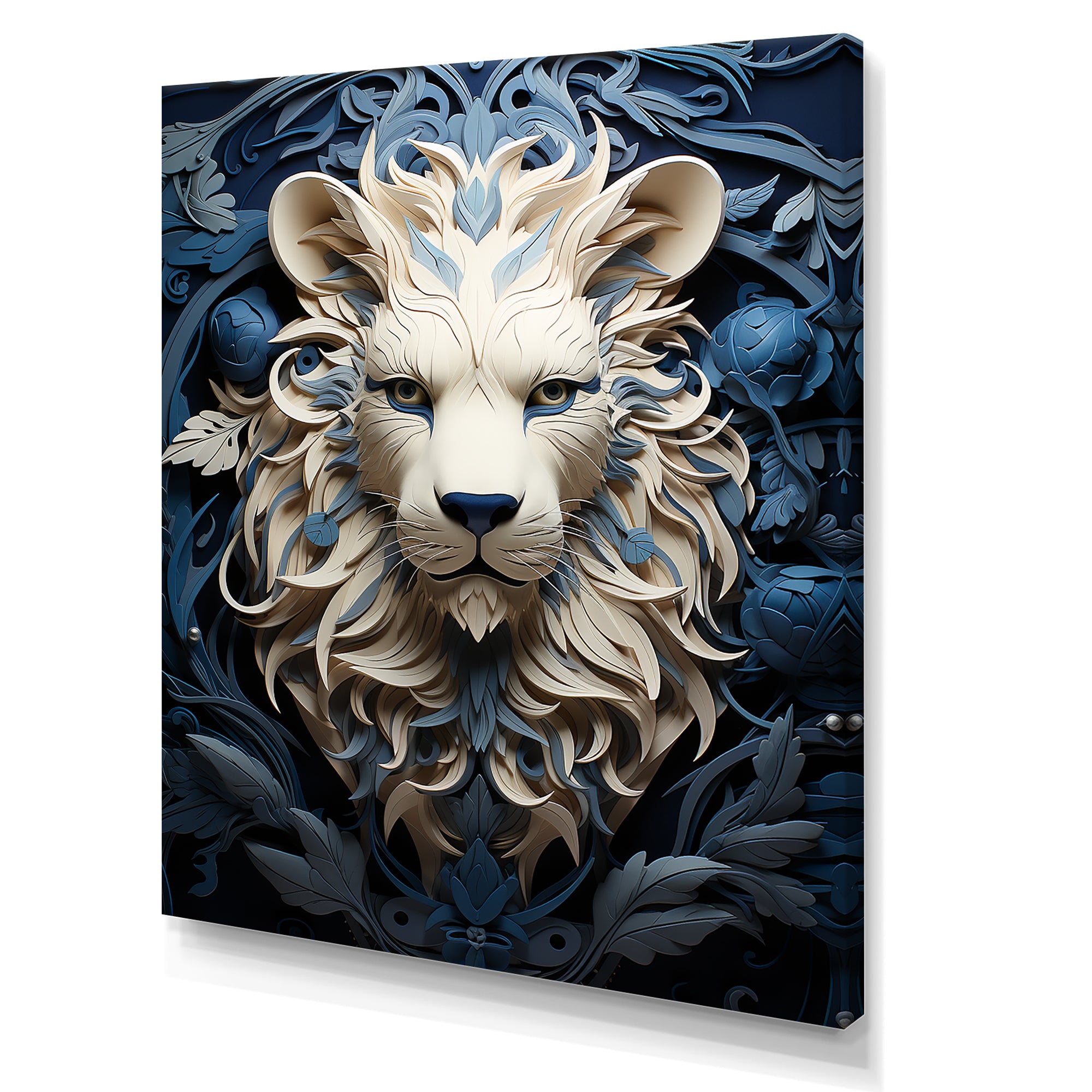 Lions Monochrome Guardian - Lion Canvas Wall Art