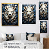 Lions Monochrome Guardian - Lion Canvas Wall Art