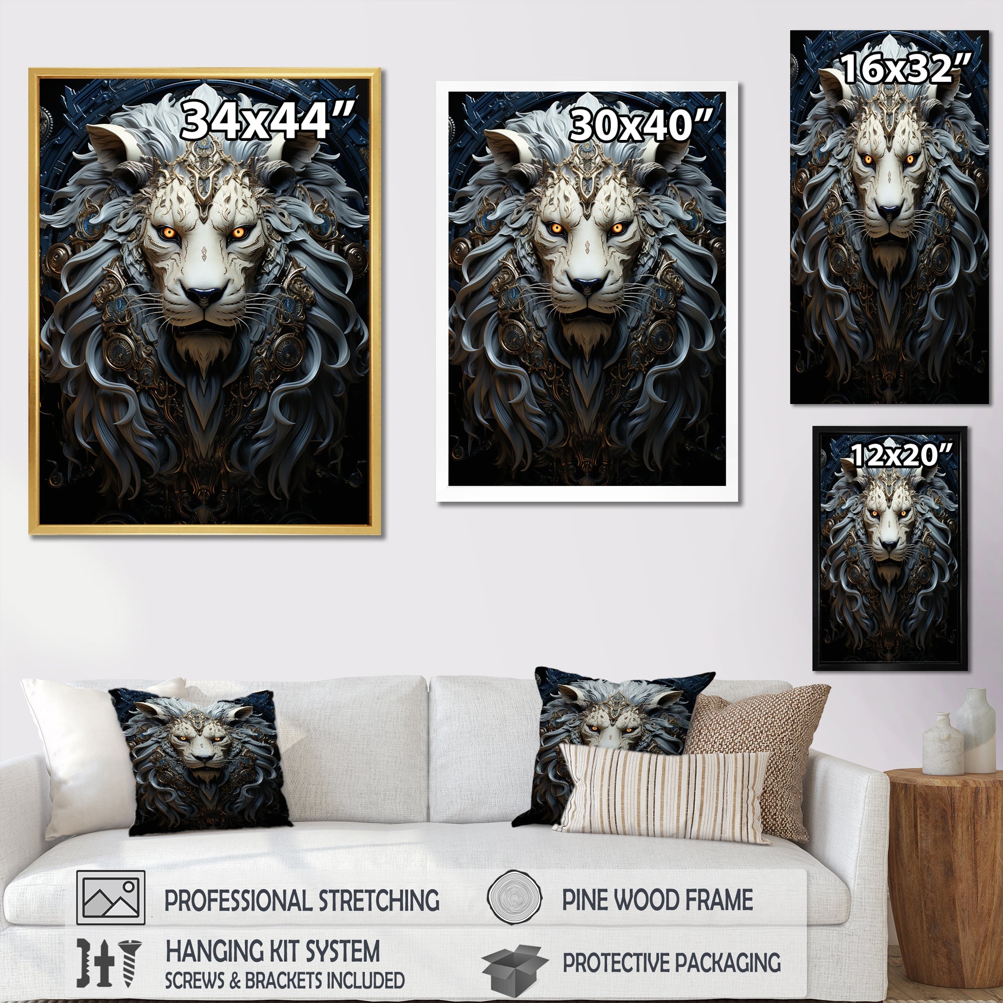 Lions Nocturnal Watch - Lion Wall Decor