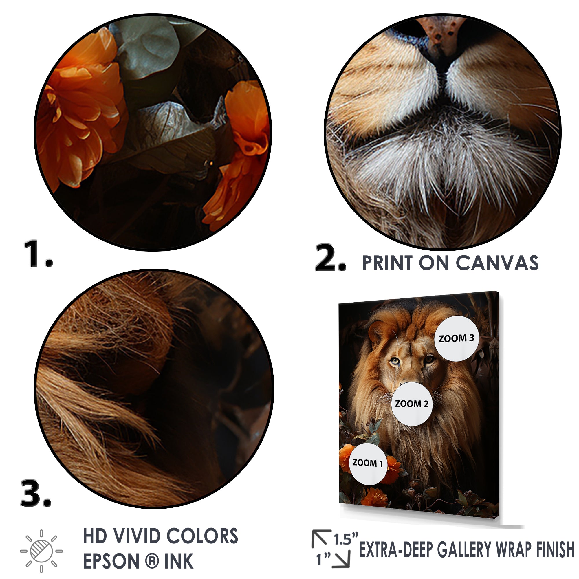 Lions Regal Portraiture - Brown Lion Wall Art