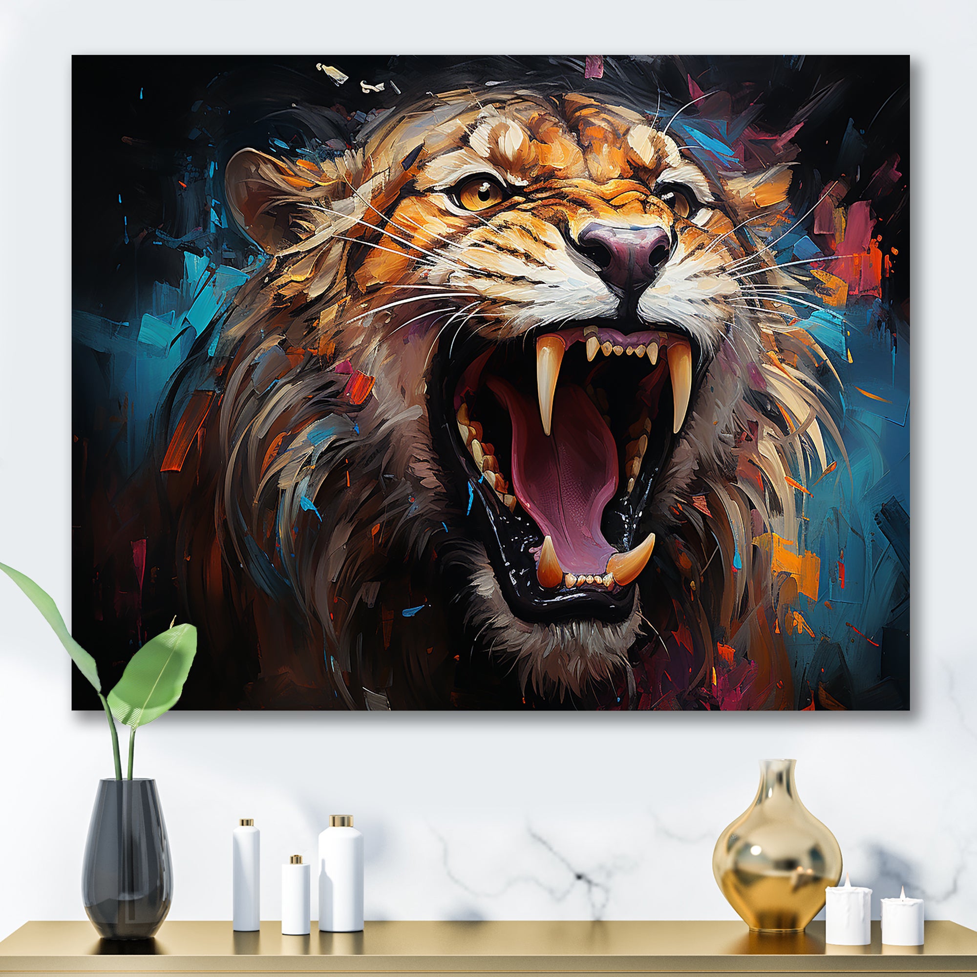 Lions Roaring Emotions - Lion Bedroom Wall Art