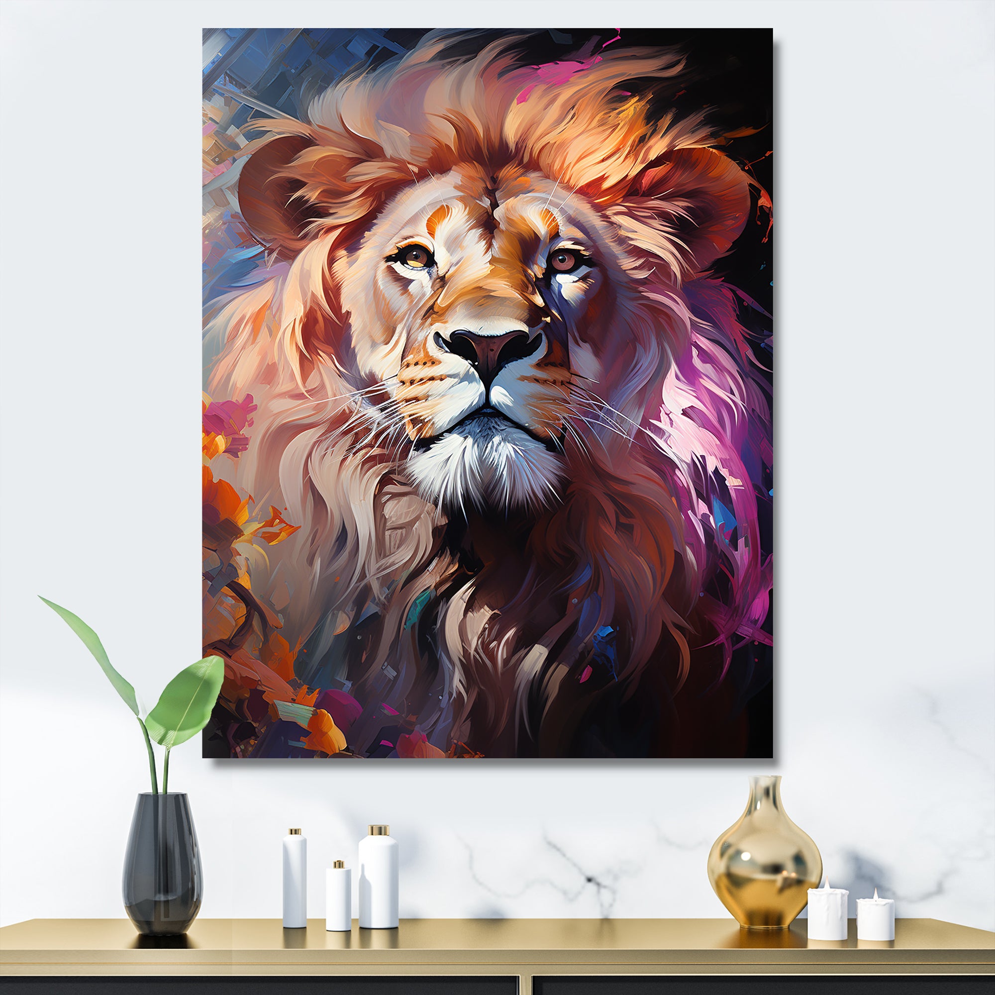 Lion Sun Kissed Mane Sovereign - Lion Wall Decor