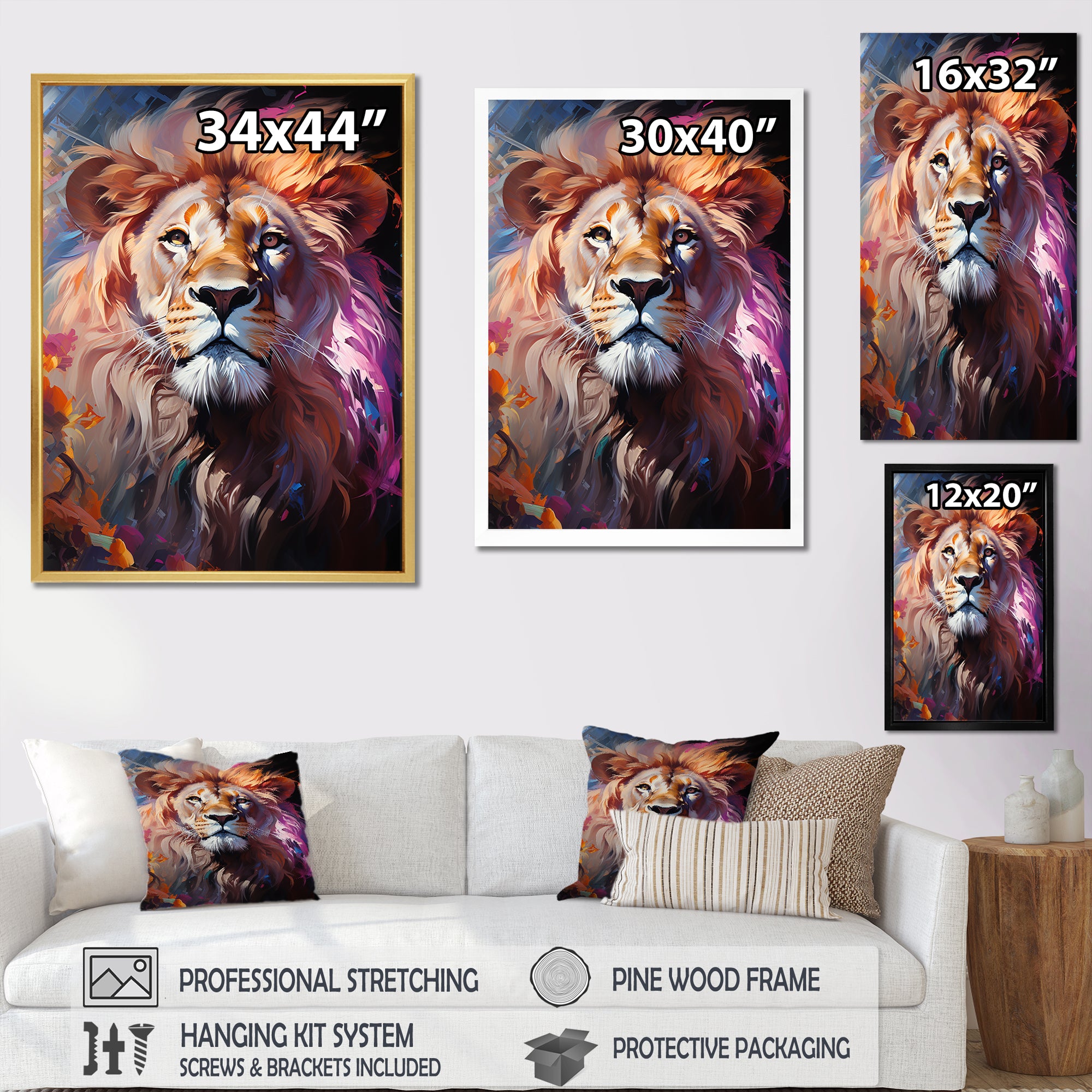 Lion Sun Kissed Mane Sovereign - Lion Wall Decor