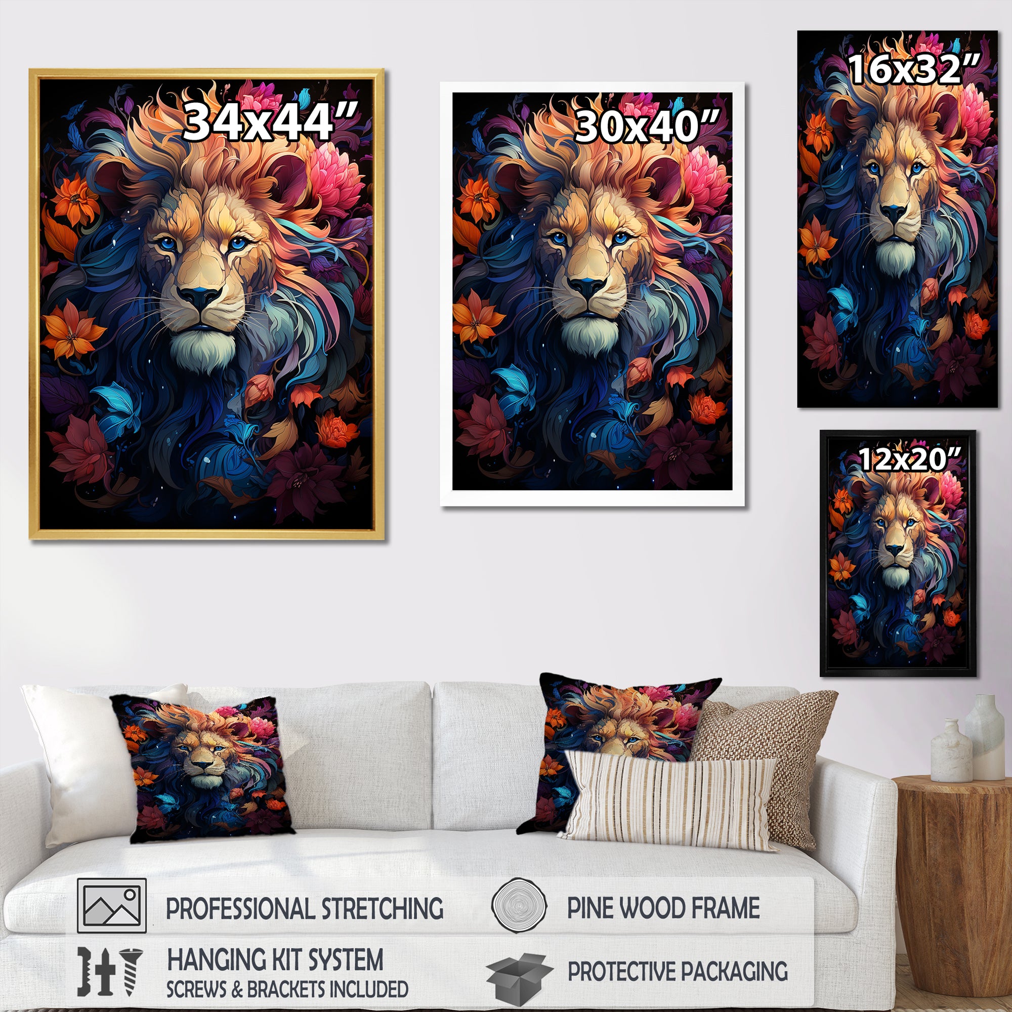 Lions Twilight Monarch - Lion Wall Art Prints