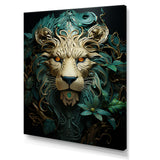 Lion Verdant Guardian - Lion Large Canvas Wall Art