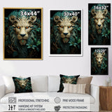 Lion Verdant Guardian - Lion Large Canvas Wall Art