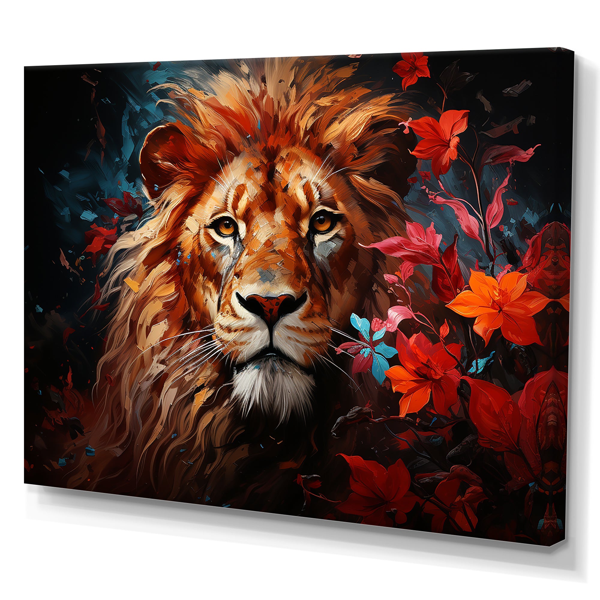 Lion Vivid Majesty - Lion Living Room Wall Art