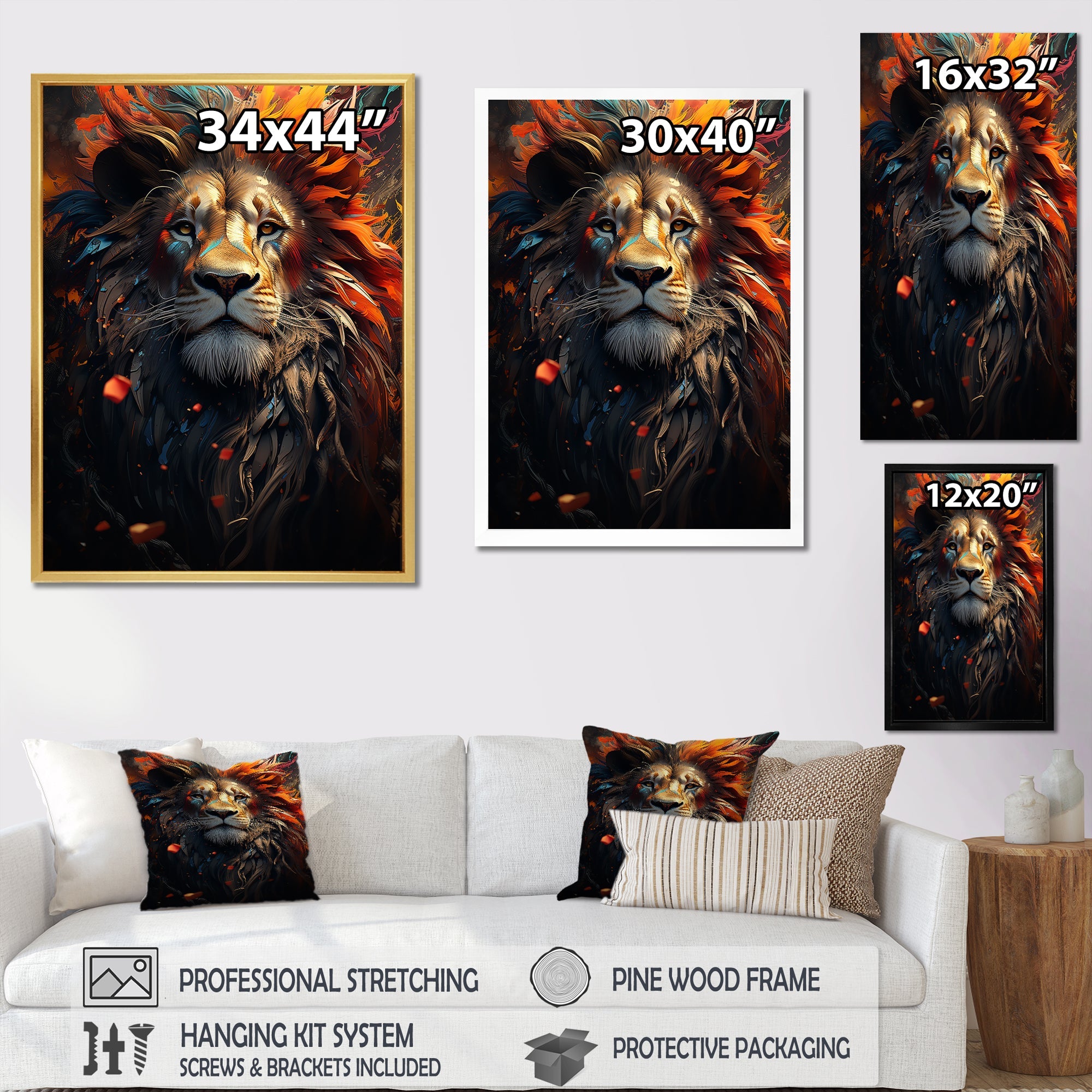 Lion Wild Essence - Lion Canvas Wall Art