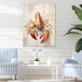 Grazing Lobster - Lobster Framed Canvas Art