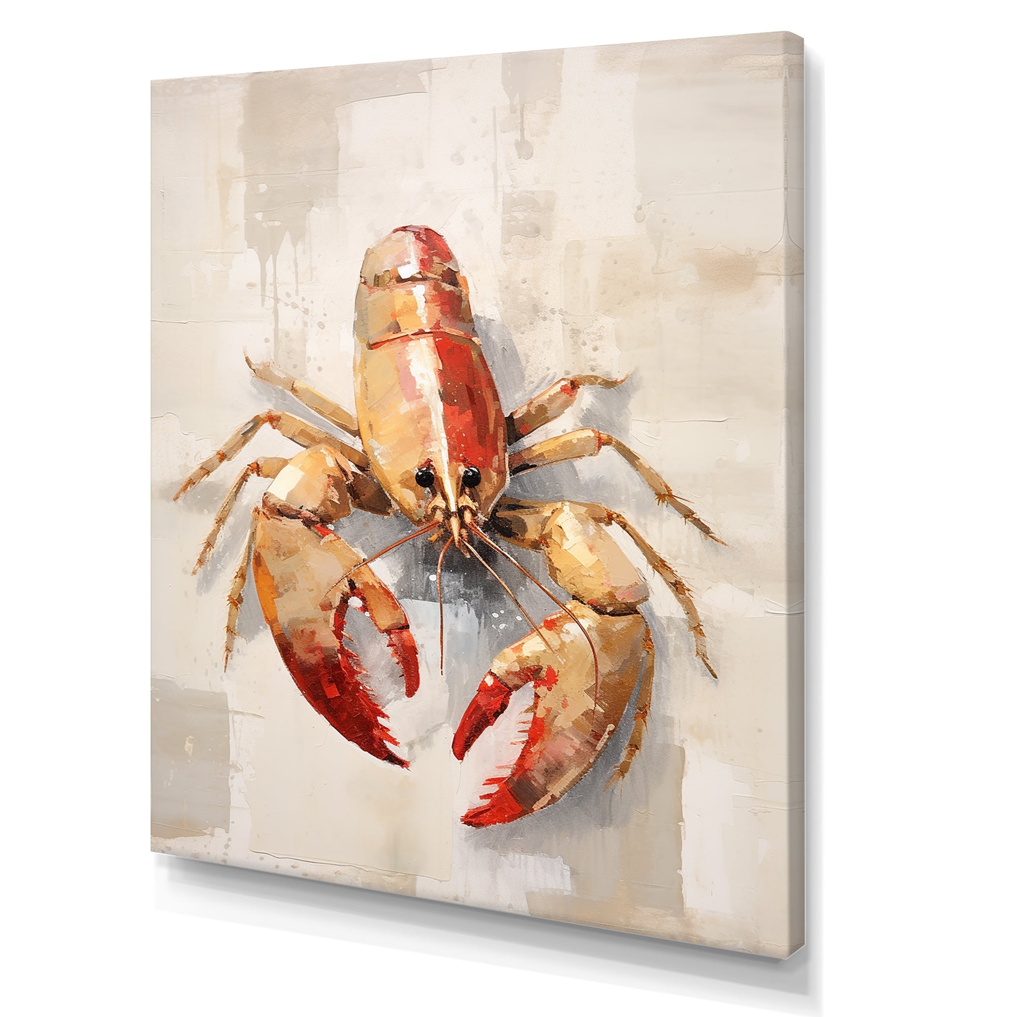 Grazing Lobster - Lobster Framed Canvas Art