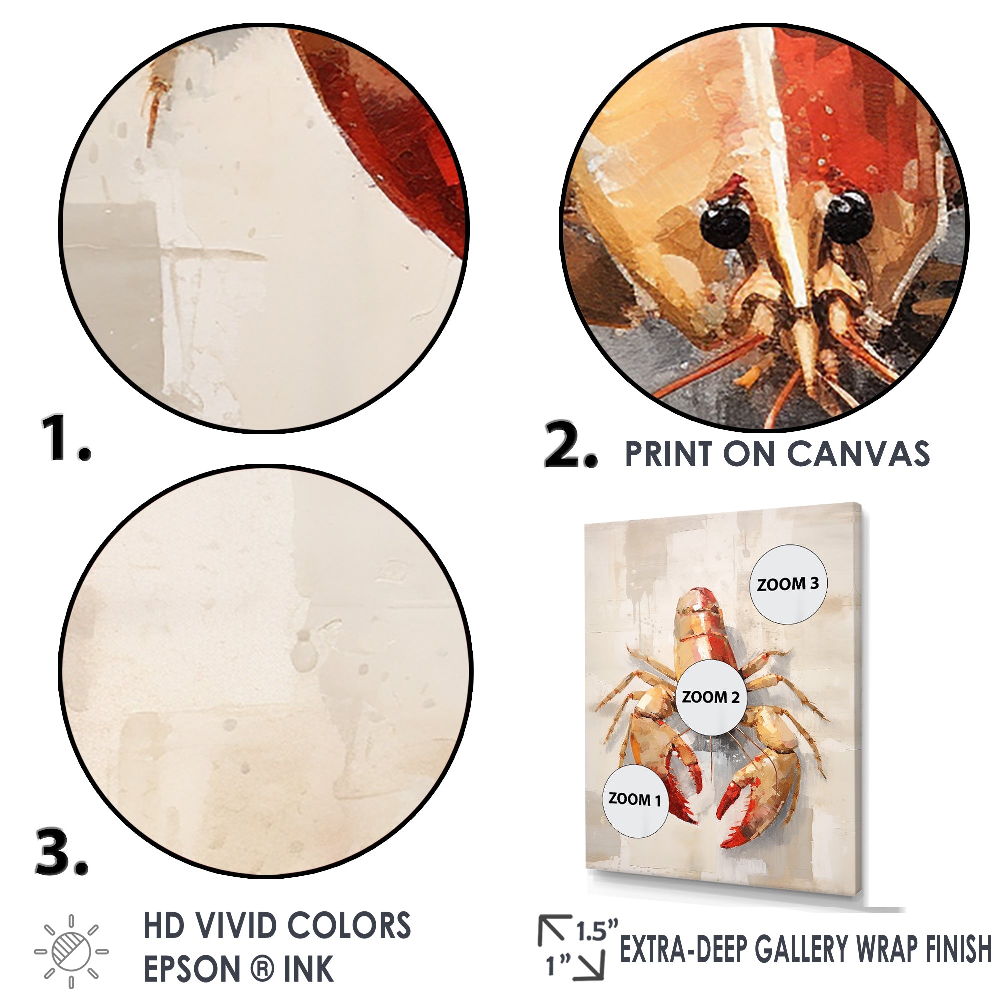 Grazing Lobster - Lobster Framed Canvas Art