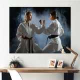 Women Martial Arts Fight Training Studio - Martial Arts Canvas Wall Art