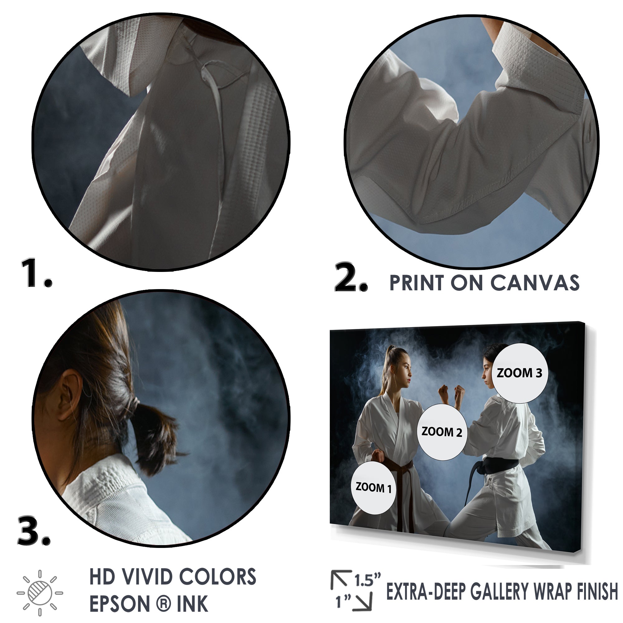 Women Martial Arts Fight Training Studio - Martial Arts Canvas Wall Art