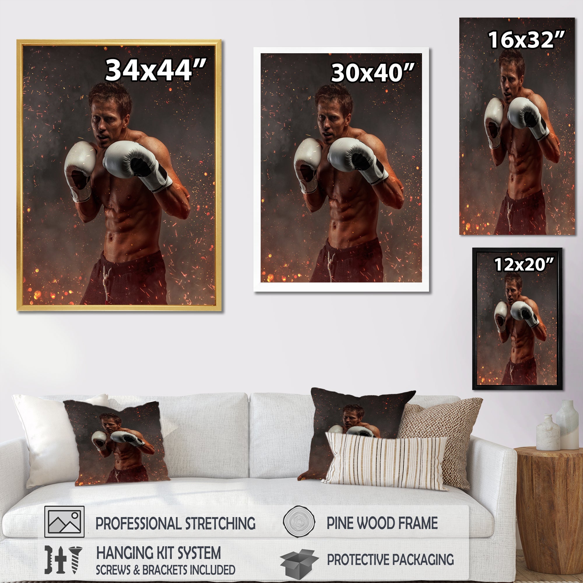 Portrait Martial Arts Fighter - Martial Arts Canvas Wall Art