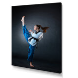 Karate Kick Black Belt - Martial Arts Canvas Wall Art