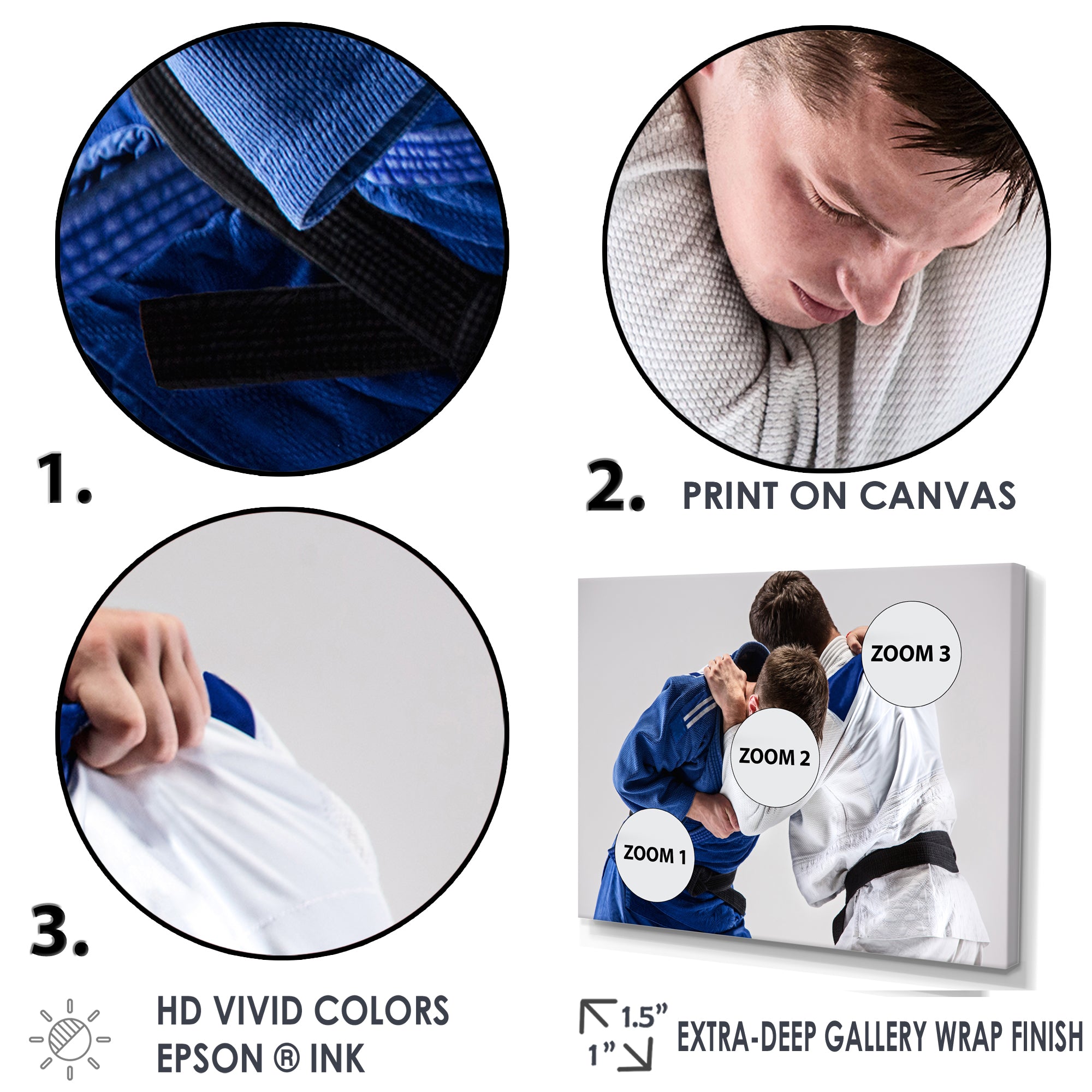 Fighting Judokas Martial Arts - Martial Arts Canvas Wall Art