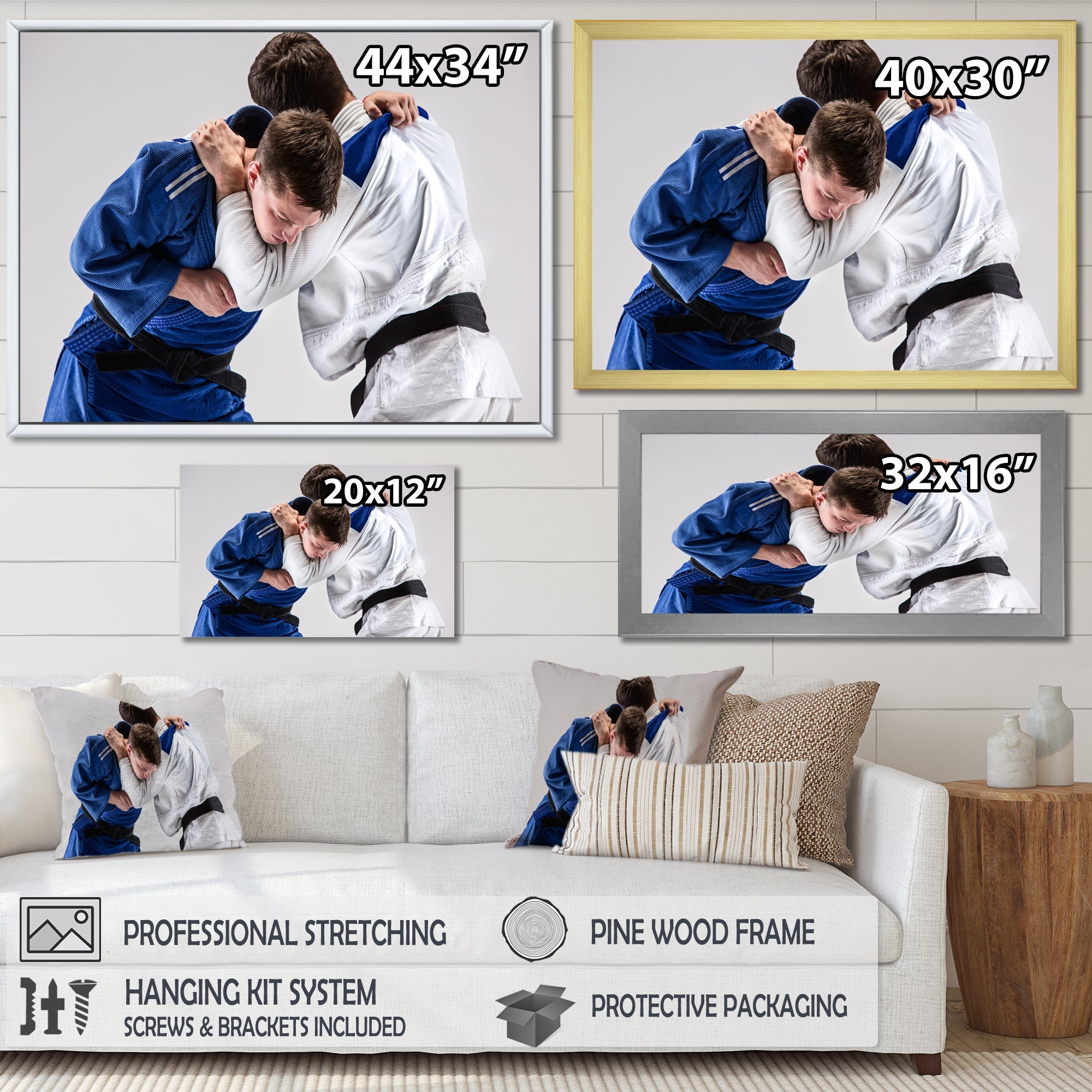 Fighting Judokas Martial Arts - Martial Arts Canvas Wall Art