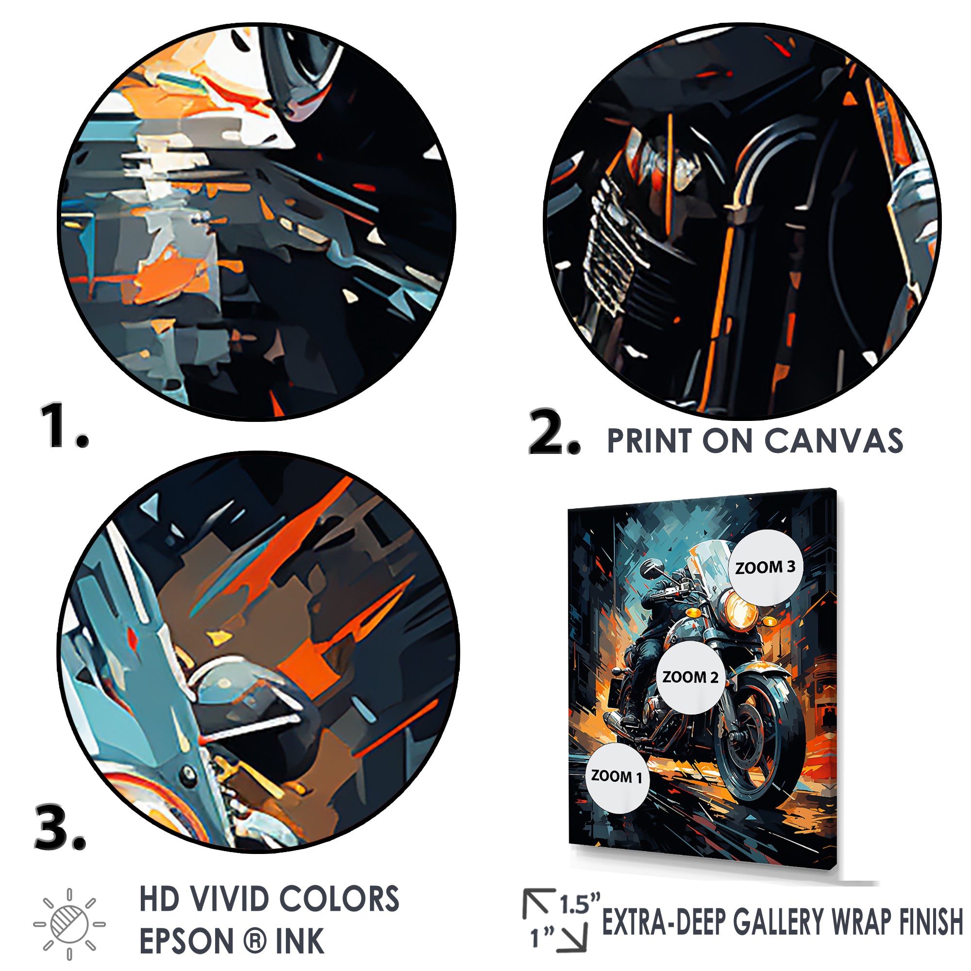 Classic Lavish Motor Bike - Motorcycle Canvas Wall Art