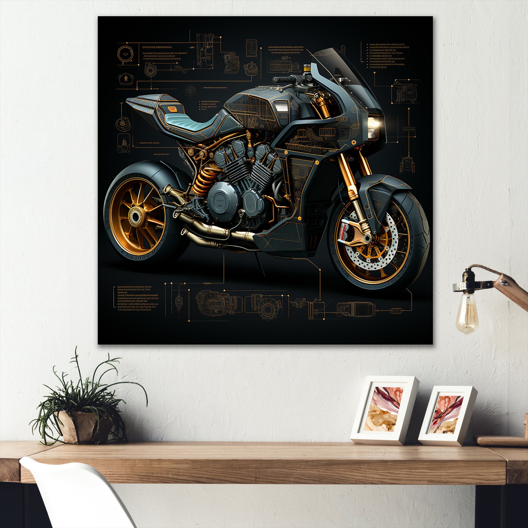 Classic Lavish Motorcycle - Motorcycle Canvas Wall Art