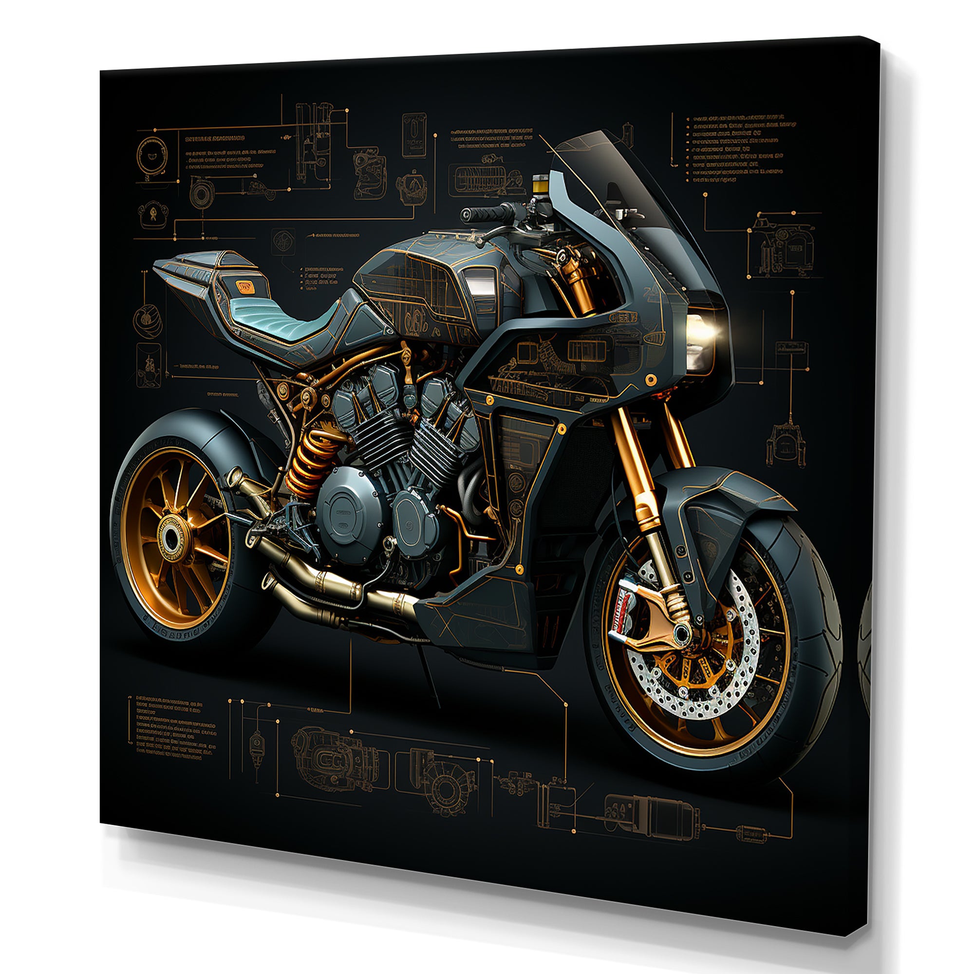Classic Lavish Motorcycle - Motorcycle Canvas Wall Art