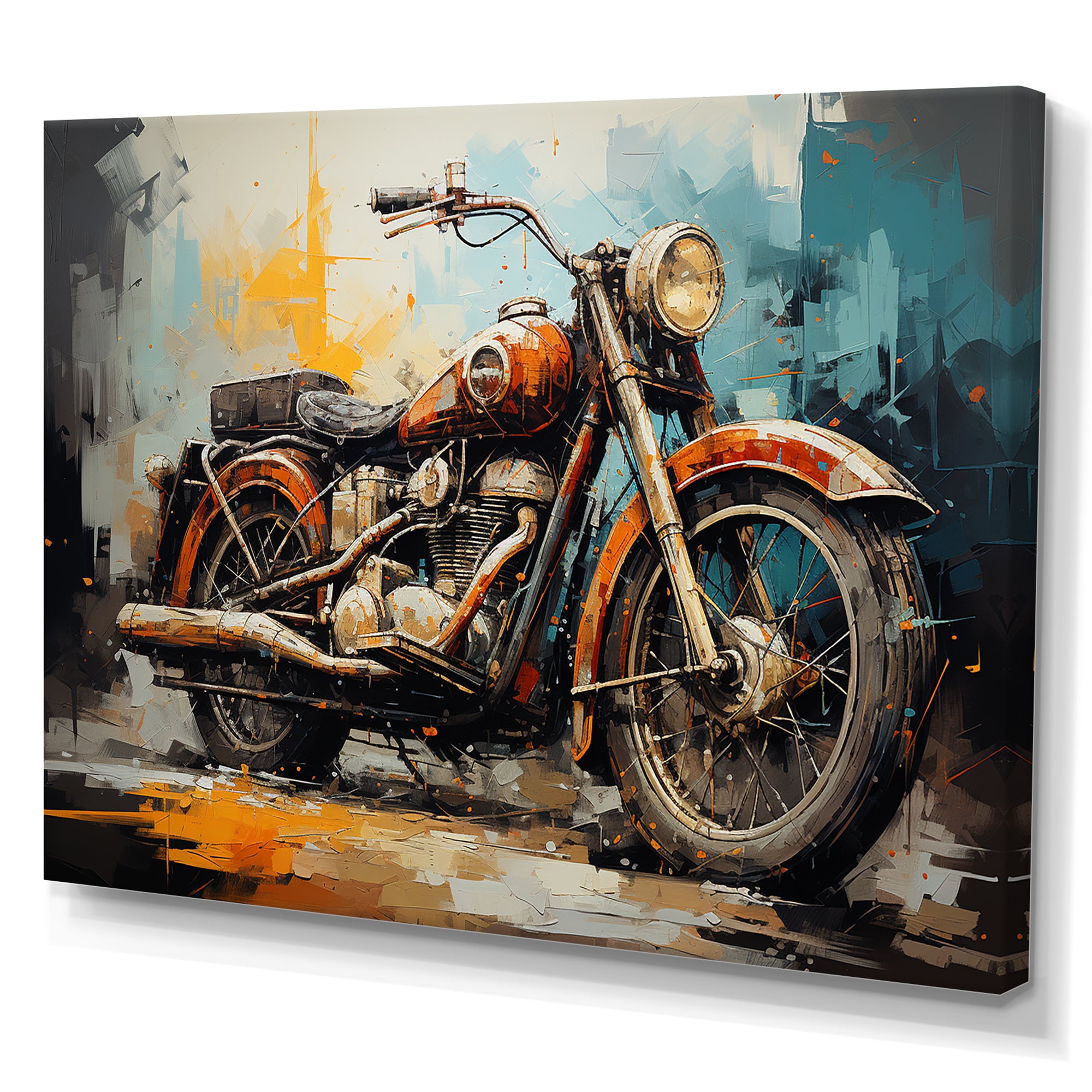 Rustic Motorcycle Odyssey - Motorcycle Canvas Wall Art