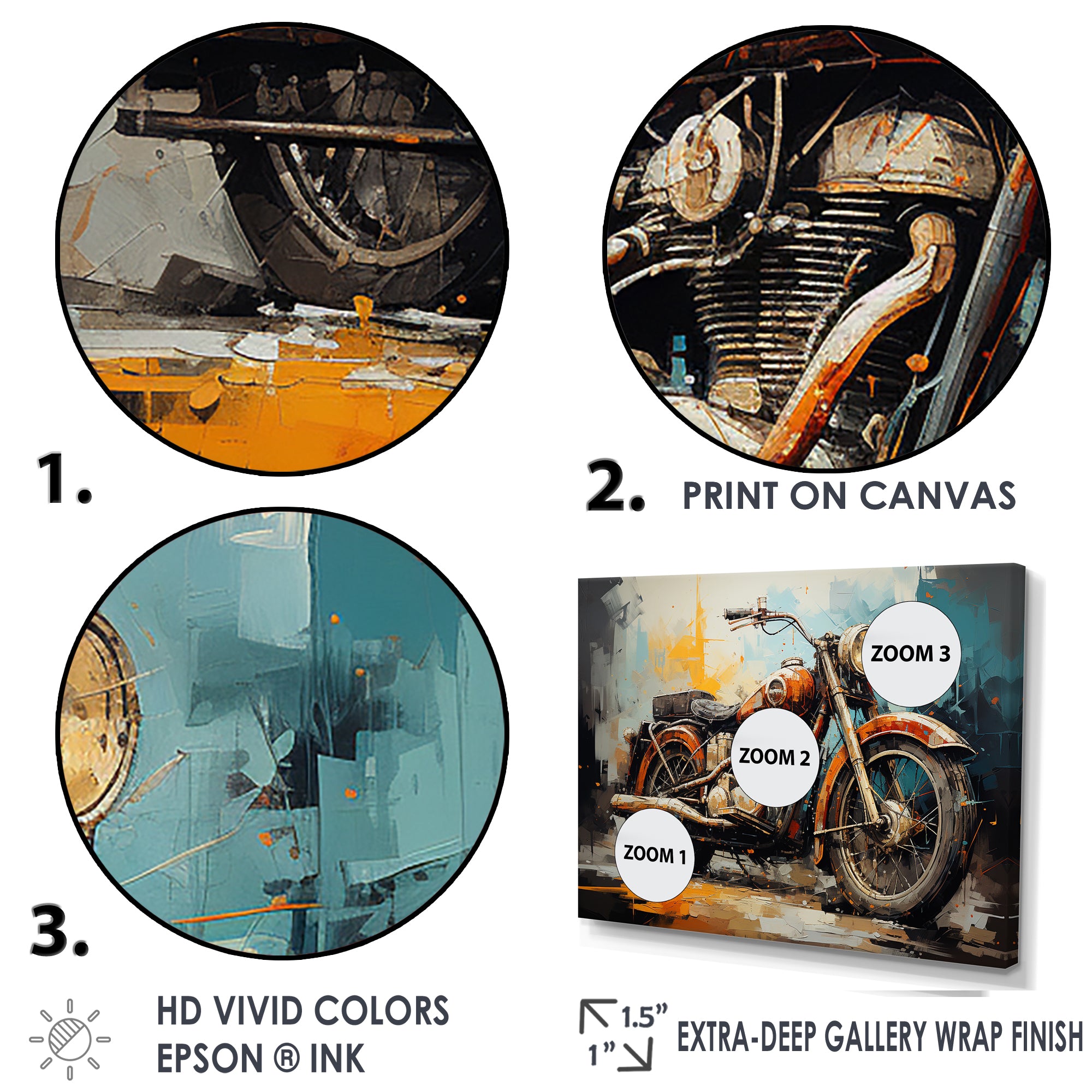 Rustic Motorcycle Odyssey - Motorcycle Canvas Wall Art