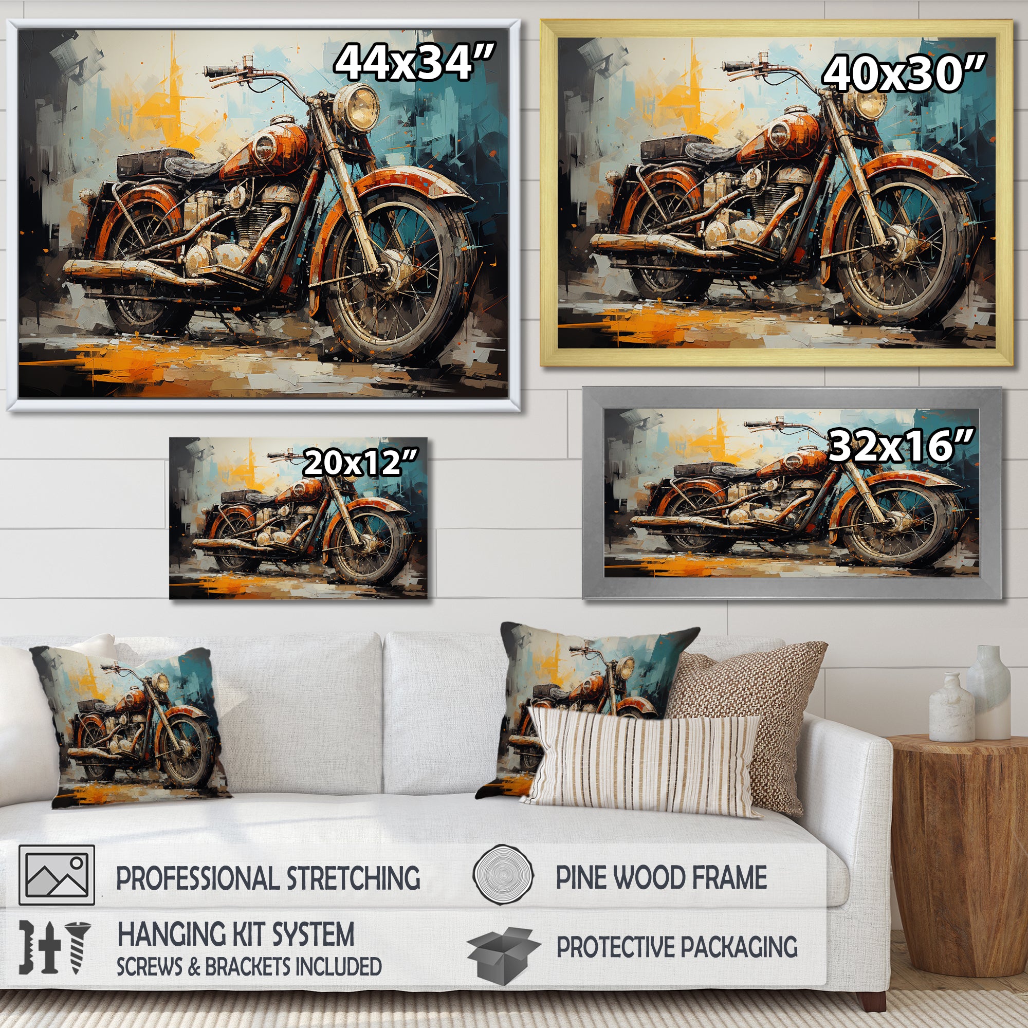 Rustic Motorcycle Odyssey - Motorcycle Canvas Wall Art