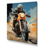 Orange And Blue Dirty Bike - Motorcycle Canvas Wall Art