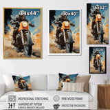 Orange And Blue Dirty Bike - Motorcycle Canvas Wall Art