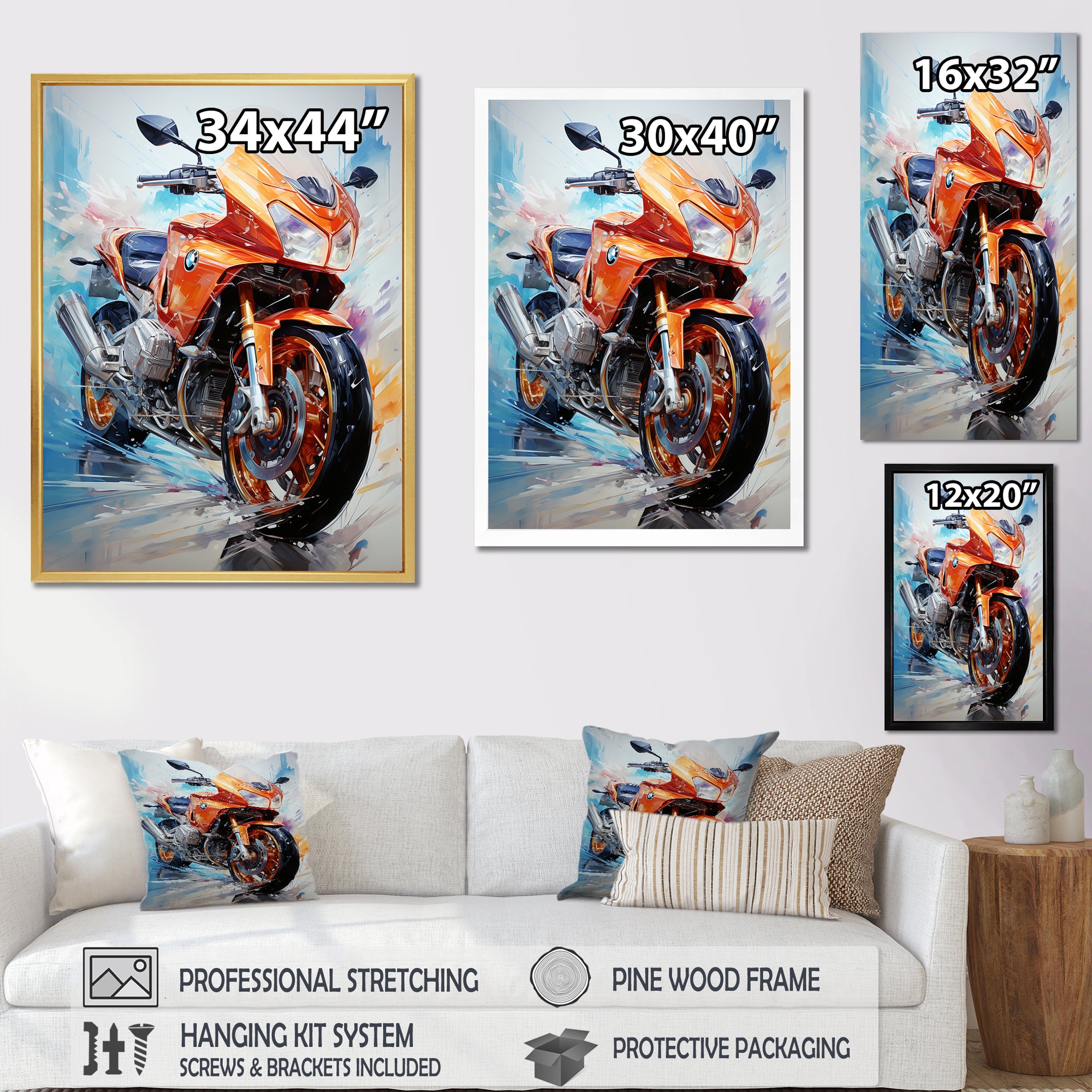 Velocity Speed Bike Fury - Motorcycle Canvas Wall Art