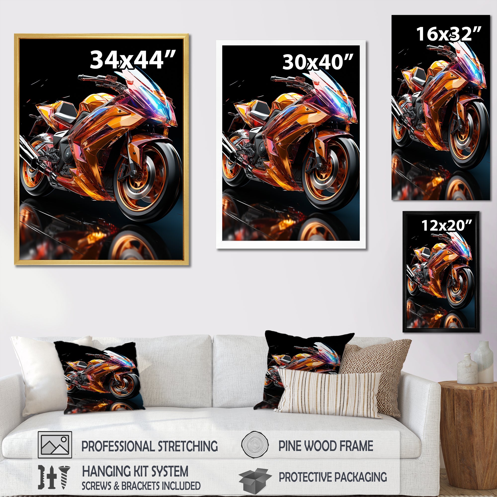 A Speed Motorcycle Adventure - Motorcycle Canvas Wall Art