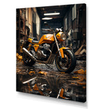 Yellow Dirt Bike Elegance - Motorcycle Canvas Wall Art