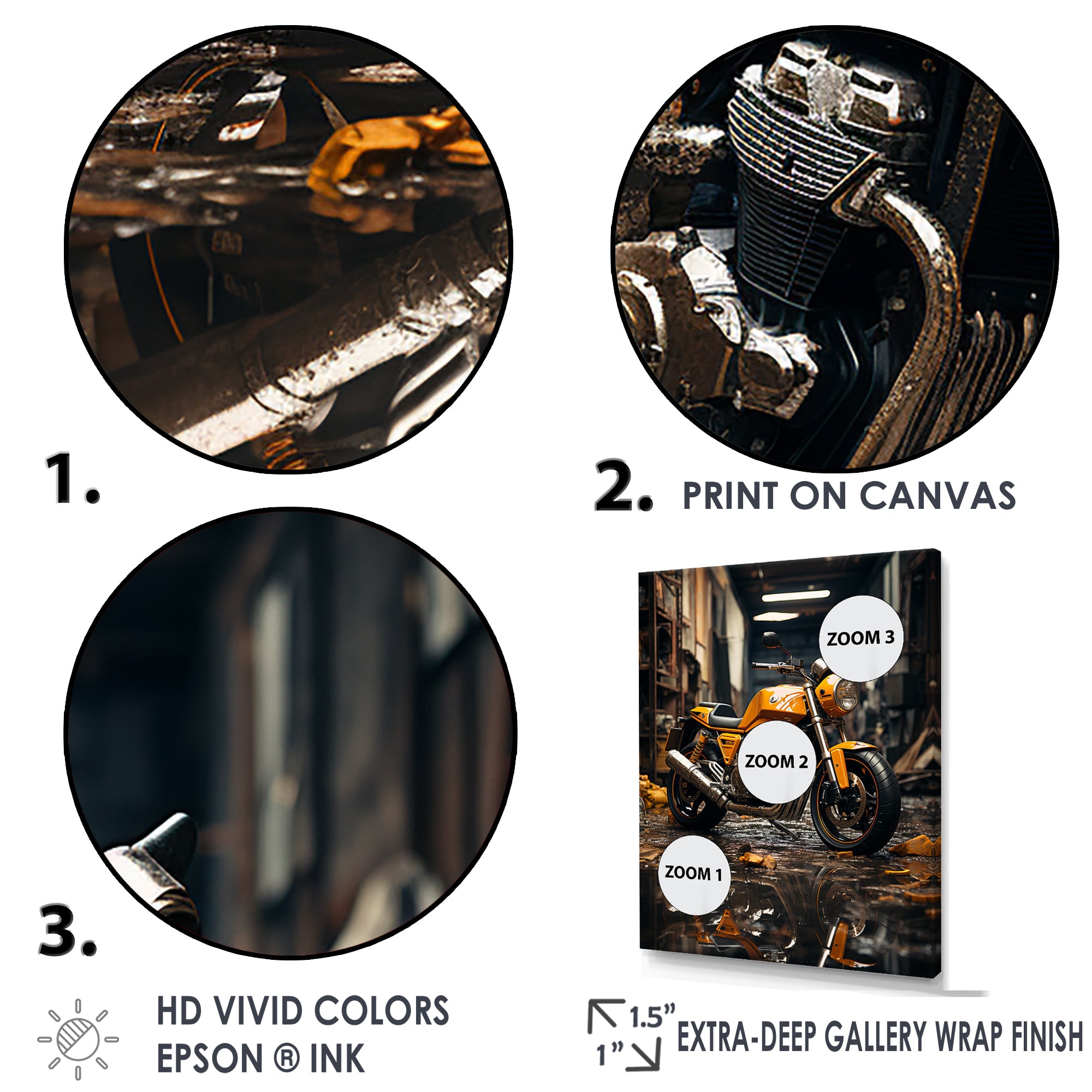 Yellow Dirt Bike Elegance - Motorcycle Canvas Wall Art