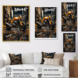 Yellow Dirt Bike Elegance - Motorcycle Canvas Wall Art