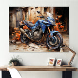 Blue Dirty Bike Urban Speed - Motorcycle Canvas Wall Art