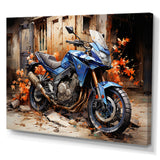 Blue Dirty Bike Urban Speed - Motorcycle Canvas Wall Art