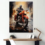 Crimson Thunder Red Dirt Bike - Motorcycle Canvas Wall Art