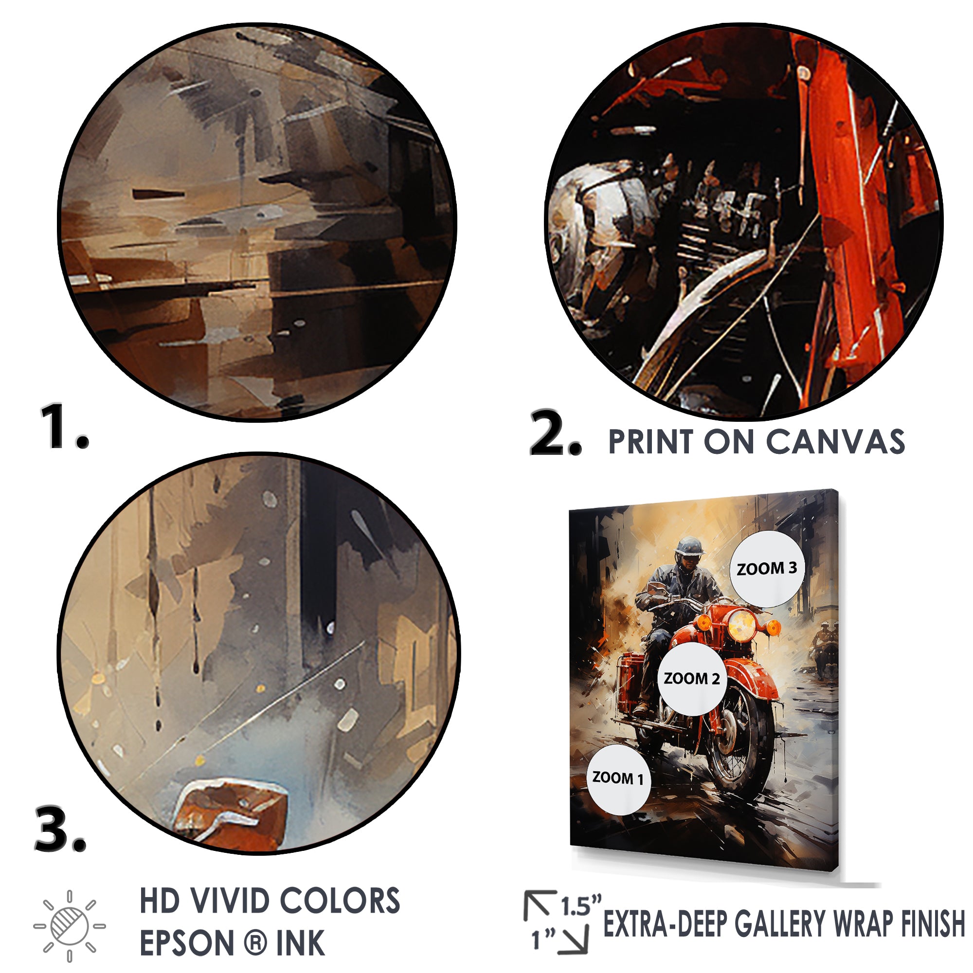 Crimson Thunder Red Dirt Bike - Motorcycle Canvas Wall Art