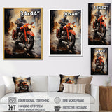 Crimson Thunder Red Dirt Bike - Motorcycle Canvas Wall Art