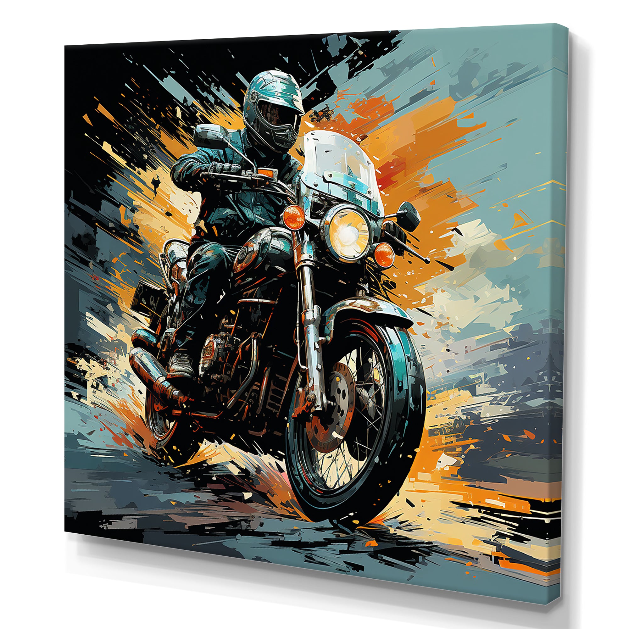 Dirt Bike Motorcycle Matrix - Motorcycle Canvas Wall Art