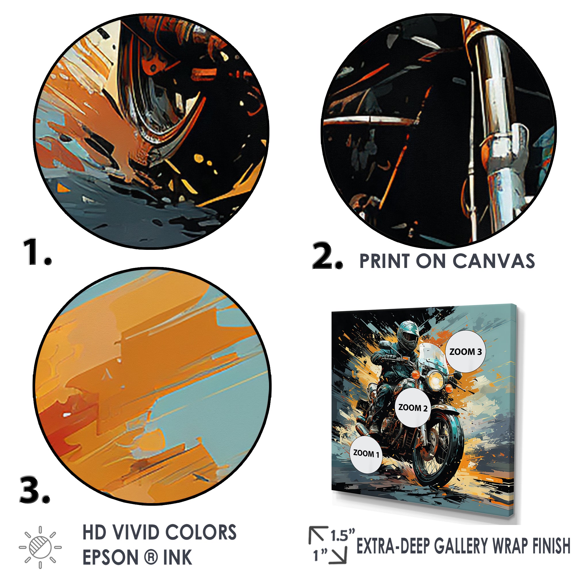 Dirt Bike Motorcycle Matrix - Motorcycle Canvas Wall Art