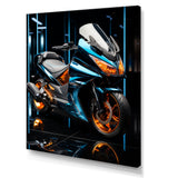 Electric Blue Ride Scooter - Motorcycle Canvas Wall Art