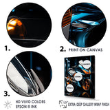 Electric Blue Ride Scooter - Motorcycle Canvas Wall Art