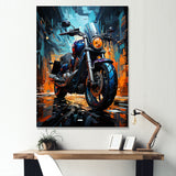 Motorcycle Electric Blue Ride - Motorcycle Canvas Wall Art