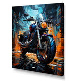 Motorcycle Electric Blue Ride - Motorcycle Canvas Wall Art