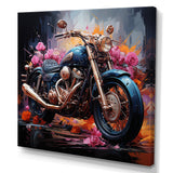 Expressionist Motor Adventure - Motorcycle Canvas Wall Art